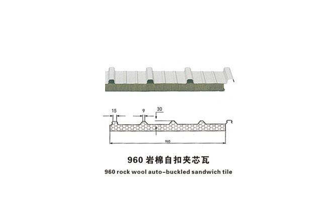 960巖棉自扣夾芯瓦